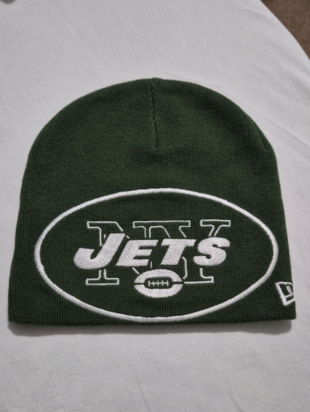 New Era New York Jets Knit Beanie Hat - Green & White